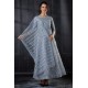 Grey Embroidered Wedding Designer Anarkali Frock Dress