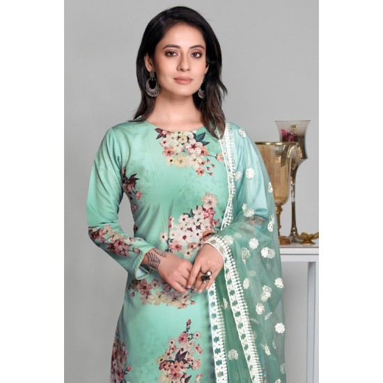 Pista Digital Printed Straight Cut Salwar Suit