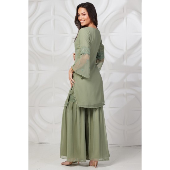 Mint Indian Designer Formal Gharara Suit