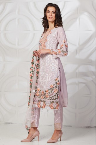 Light Mauve Punjabi Style Salwar Suit