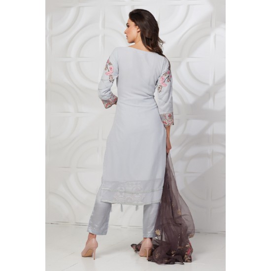 Light Grey Fancy Pakistani Suit