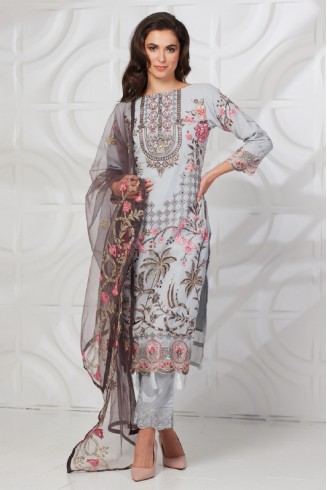 Light Grey Fancy Pakistani Suit