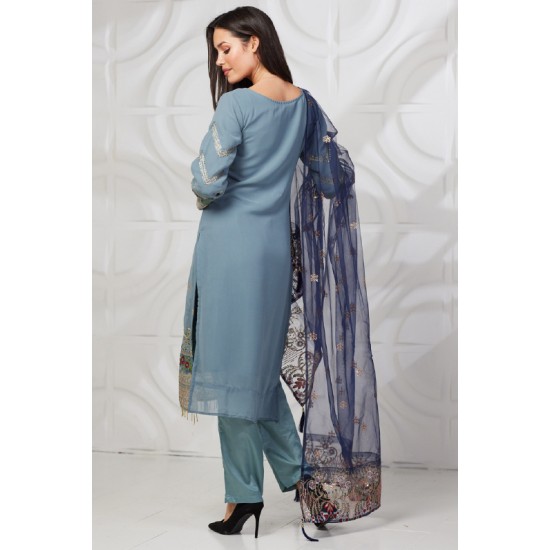 Bluish Grey Indian Party Wear Suit