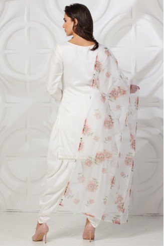 Off White Kurti Designer Pakistani Salwar Kameez