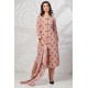 Peach Floral Printed Pakistani Style Salwar Kameez Suit