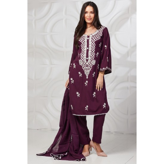 Purple Rayon Designer Party Salwar Kameez Suit