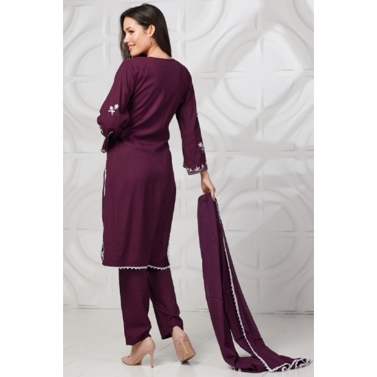 Purple Rayon Designer Party Salwar Kameez Suit