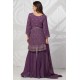 Deep Mauve Indian Designer Ready Made Gharara Dress
