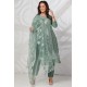 Sage Green Sequin Embroidered Party Suit