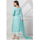 Sky Blue Minimal Floral Printed Suit