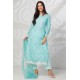 Sky Blue Minimal Floral Printed Suit
