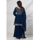 Teal Blue Sequin Party Style Layered Gharara Suit