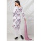 White Floral Printed Salwar Kameez