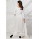 Off White Sequins Embroidered Kurti Palazzo Suit