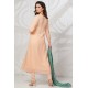 Peach Embroidered Frock Style Anarkali Dress
