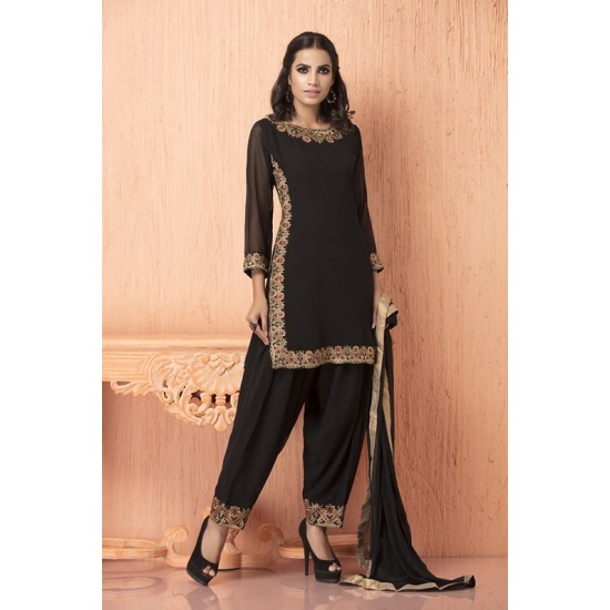 Black Pakistani Designer Salwar Suit