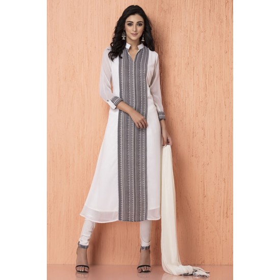 Black White Dress Outfit Anarkali Readymade Suit