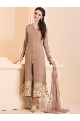 FAWN CLASSIC LONG LENGTH SLIT STYLE READY MADE DRESS 