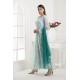 AQUA MARINE FLORAL PRINTED LONG ANARKALI READY MADE SUIT 