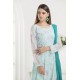 AQUA MARINE FLORAL PRINTED LONG ANARKALI READY MADE SUIT 