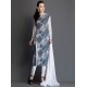Blue Dress Wrap Printed White Design Readymade 