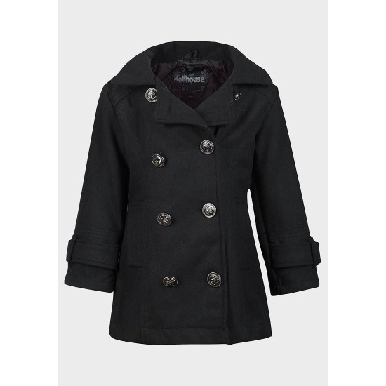 Girls Wool Coat Black Winter Coat