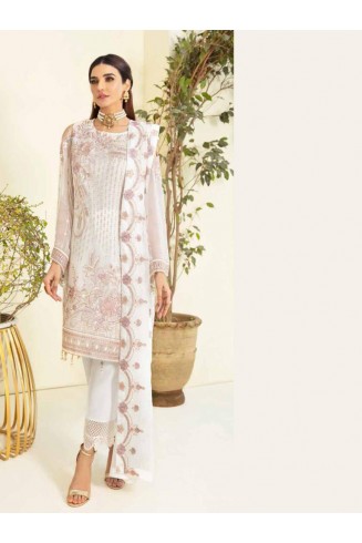 White Embroidered Salwar Kameez Fancy Pakistani Suit