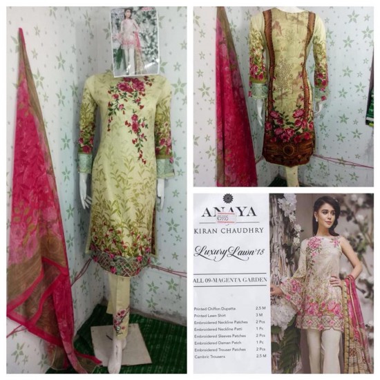 Yellow Pakistani Lawn Readymade Salwar Suit