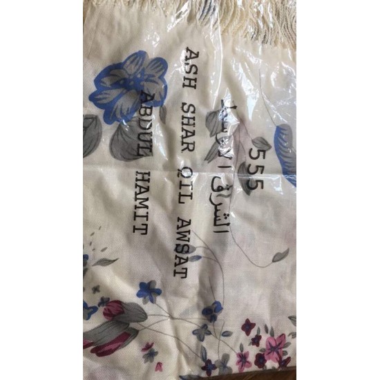 Long Blue and Pink Floral Wrap Shawl