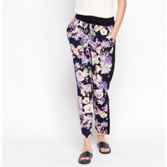 Contrast Insert Floral Summer Wear Trouser