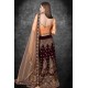 Peach & Wine Embellished Readymade Wedding Lehenga