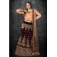 Peach & Wine Embellished Readymade Wedding Lehenga