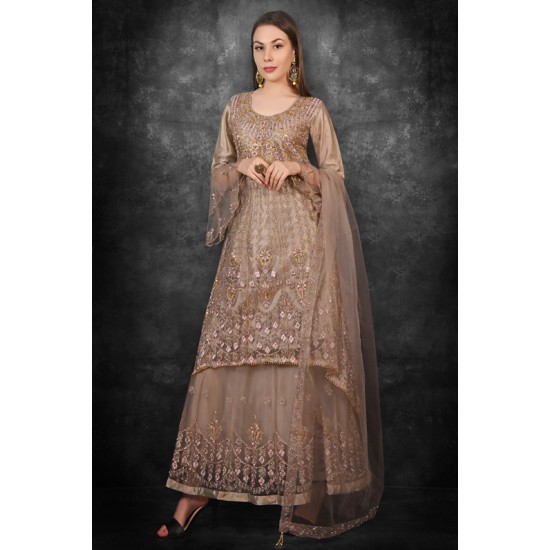 Brown Ethnic EId Wear Kurti & Lehenga Choli