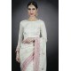 Ivory & Pink Pakistani Designer Wedding Bridal Saree