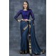 Teal Blue South Indian Saree Desi Festive Wear Online