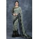 Olive Green Geometric Pattern Printed Saree Indian Casual Saree