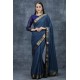 Teal Blue South Indian Saree Desi Festive Wear Online