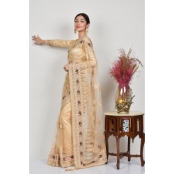 Beige Heavy Embellished Bridal Saree Beige Heavy Embellished Bridal Saree