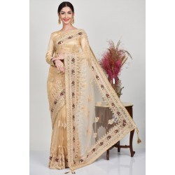 Beige Heavy Embellished Bridal Saree Beige Heavy Embellished Bridal Saree