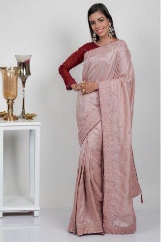 Light Pink Indian Ethnic Party Saree