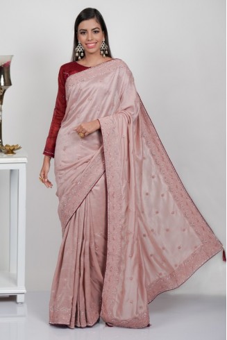 Light Pink Indian Ethnic Party Saree