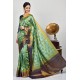 Mint Navy Blue Mix Banarasi Silk Saree