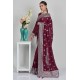 Plum Embellished Party Evening Saree