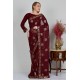 Maroon Trendy Party Wear Saree