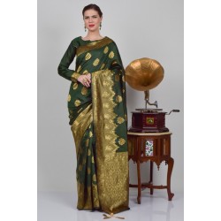 Green Banarasi Indian Ethnic Saree Green Banarasi Indian Ethnic Saree