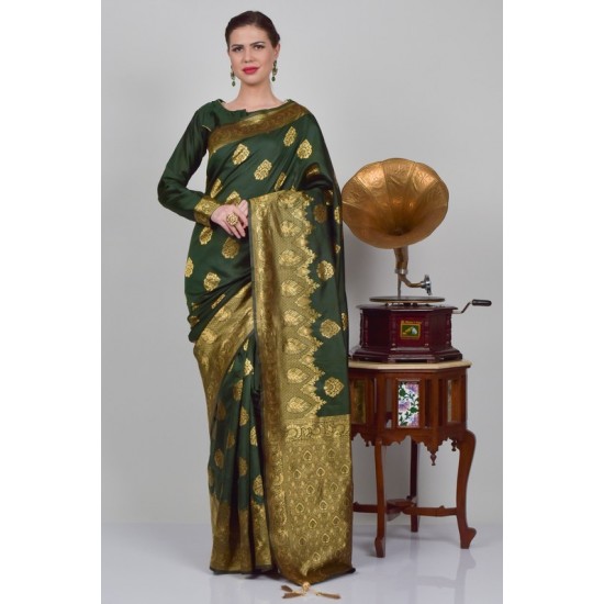 Green Banarasi Indian Ethnic Saree