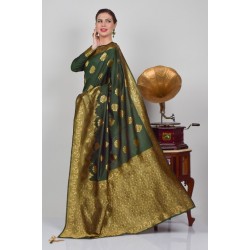Green Banarasi Indian Ethnic Saree Green Banarasi Indian Ethnic Saree