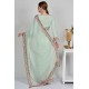 Light Mint Georgette Indian Designer Saree