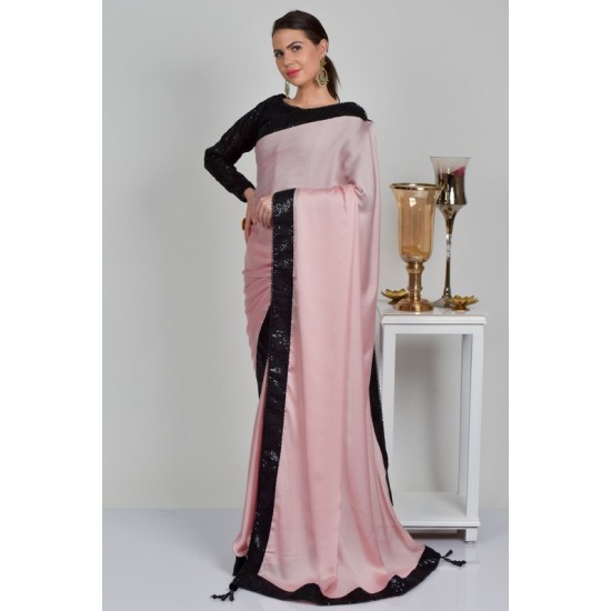 Light Pink Asian Designer Fancy Saree