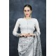 Grey Heavy Work Indian Wedding Saree